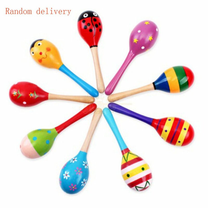 Brinquedos do bebê Chocalho De Madeira Bonito Mini Martelo De Areia Maracas Musical Instrument Brinquedos Kids Presentes