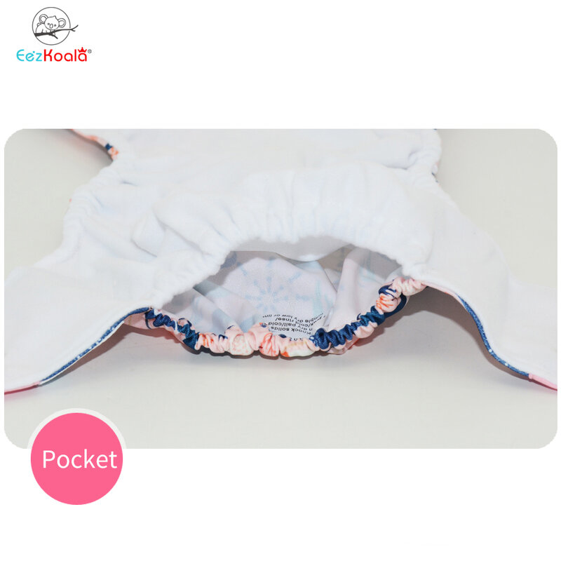 EezKoala-pañal de tela ecológico para bebé, de secado rápido, lavable, reutilizable, con bolsillo, 4 unids/set por juego