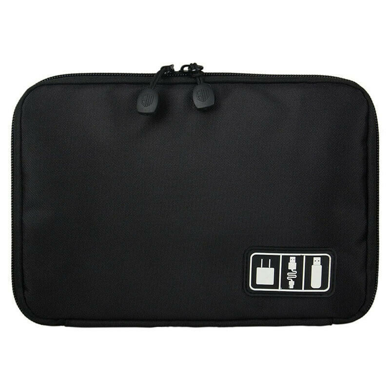 Unisex Storage Bag Box Solid Zipper Ear Phone USB Charging Wire Electronic Accessories Organizer Case Portable Travel Insert Bag