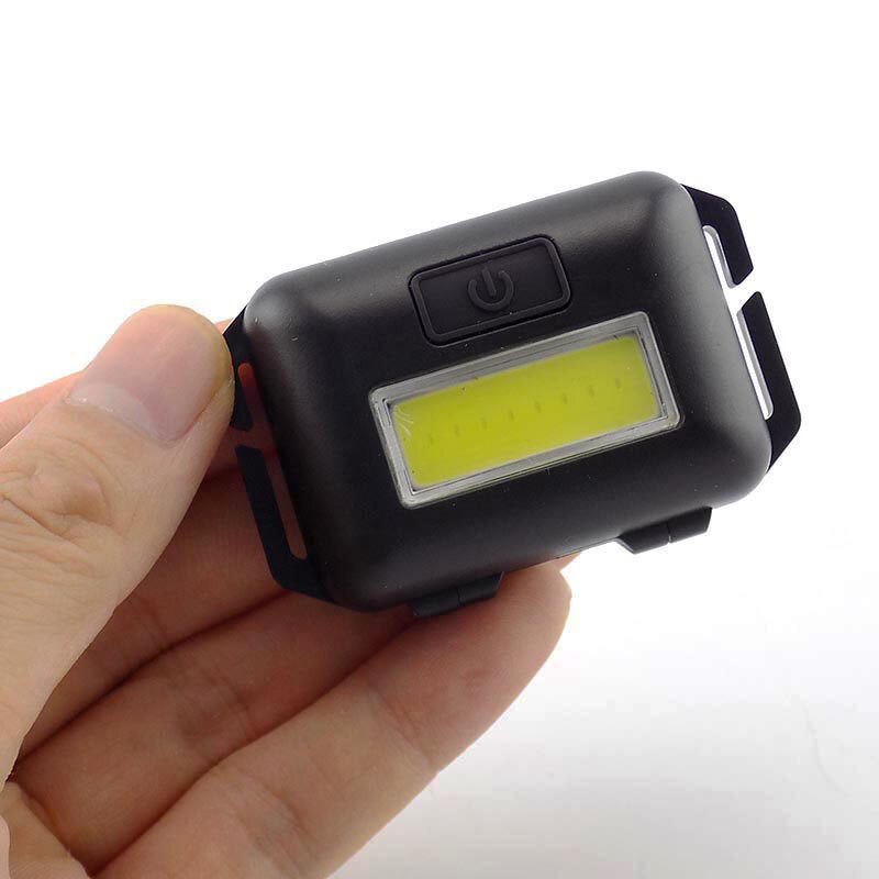 Linterna frontal COB LED, linterna, linterna, minilinterna frontal, linterna frontal, faro pequeño, luz de Flash, batería AAA