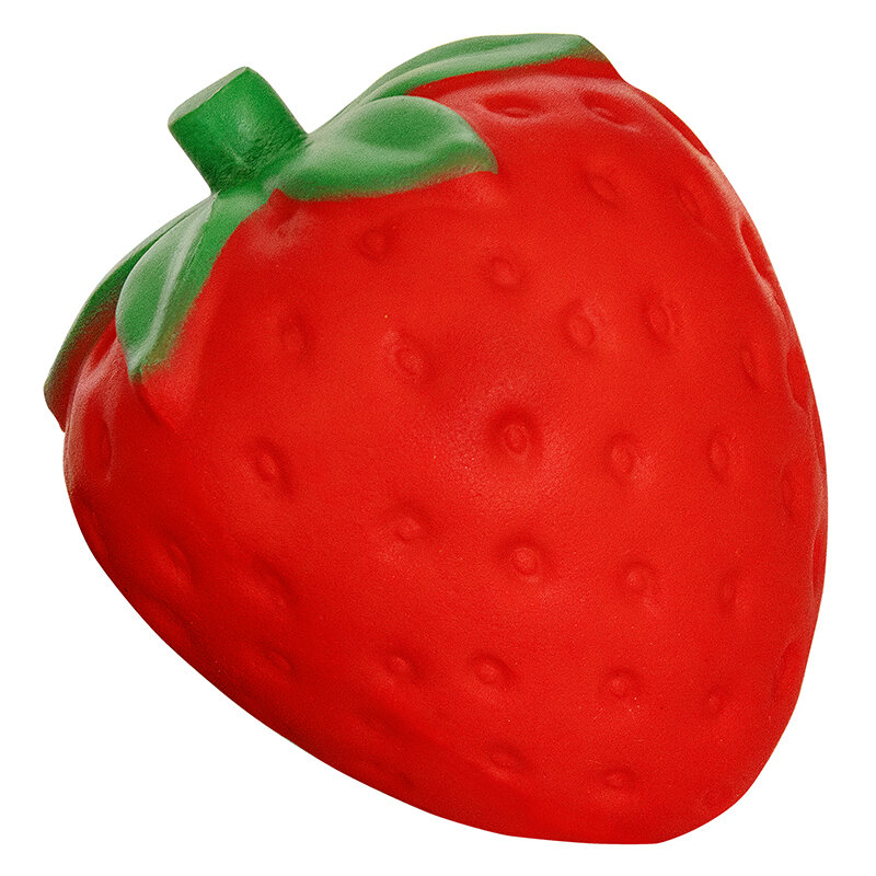 Jumbo Strawberry Buah Cute Licin Makanan Squishies Krim Scented Lambat Rising Squeeze Mainan Ponsel Tali Paket Asli