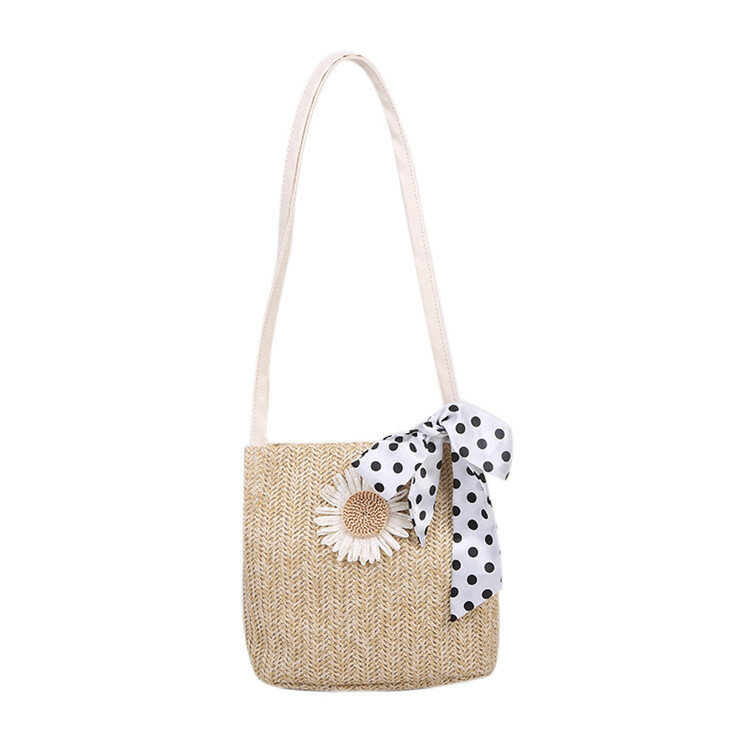 Пляжная Соломенная женская сумка, винтажная плетеная сумочка на ремне ручной работы, круглые плетеные богемные Летние повседневные мешки из рафии для отпуска