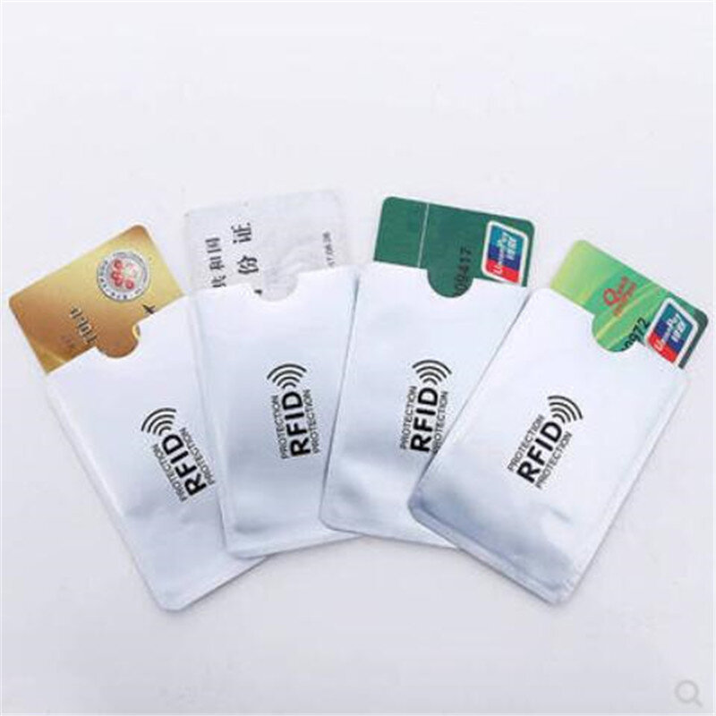 Suporte de cartão anti rfid, 5 a 20 peças, leitor de identificação e banco, capa de proteção, metal, caixa de cartão de crédito, alumínio