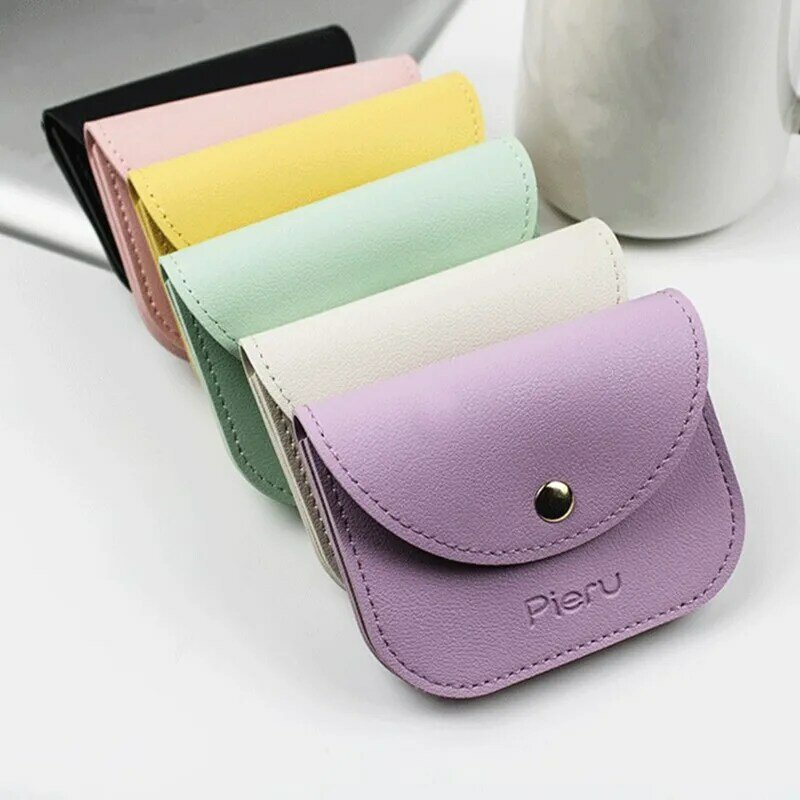 1PC Short PU Leather Coin Wallet Small Women Purses Simple Fashion Travel Card Holder Passport Cover Clutch Hasp Money Bag Pouch