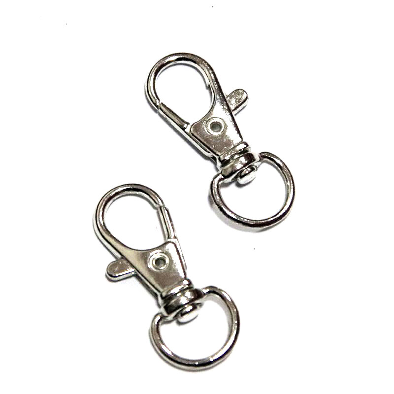 50pcs bronze antigo cor giratória lagosta fecho clipes chave gancho chaveiro anel chave split descobertas fechos para fazer chaveiros