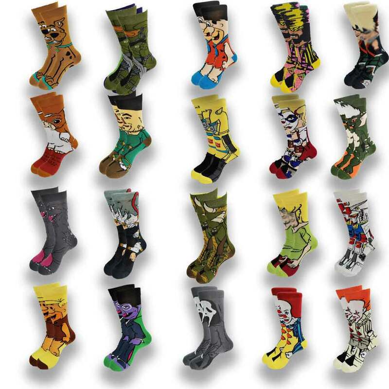 Street Style Hiphop Personalisierte Neuheit Horror Socke Männer Seltsame Comic Stil Männer Socken Lustige Herbst Winter Baumwolle Warme Kleid Socken