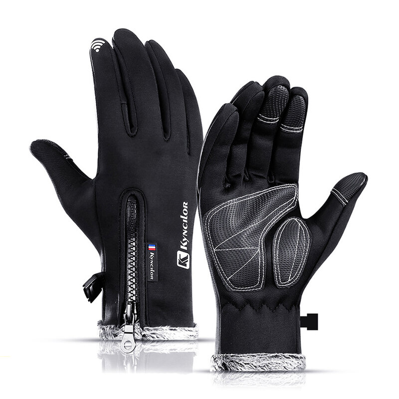Zimowe rękawiczki dla mężczyzn Plus aksamitny ciepły ekran dotykowy zimne rękawice wodoodporne wiatroszczelne antypoślizgowe Outdoor Sport Riding damskie rękawiczki