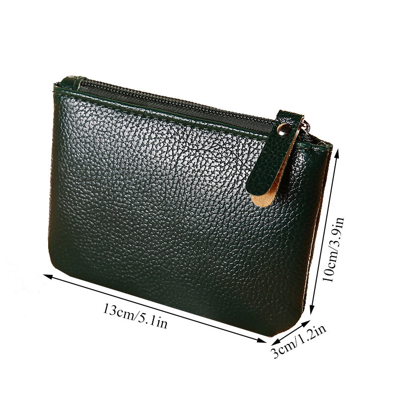 Litchi Pattern Zip Coin Wallet PU Leather Mini Wallet Women Short Change Pouch Coin Purse Coin Purse Card Holder Women'S Wallet