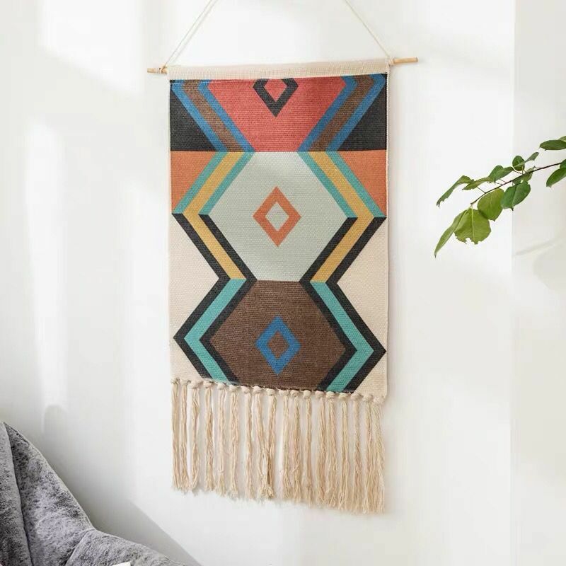 Northern European Tapestry Adornment Hanging Cloth Tassel Handwoven Hanging Picture Bedroom Living Room Background Wall Cloth