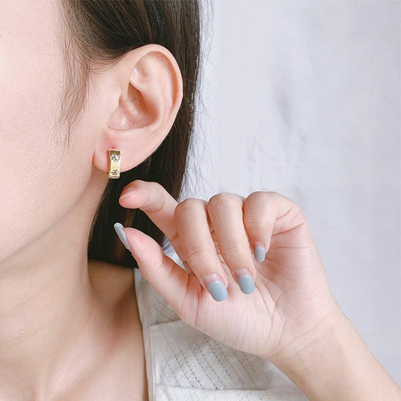 2021Trend Neue Hoop Ohrringe für Frauen Weiß Grün Blau Strass Mode Schmuck Gold Vintage Sleeper Ohrringe Hoops Piercing