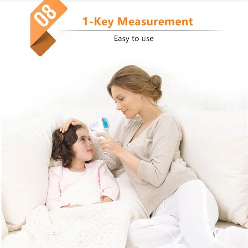 Forehead Non Contact Baby Thermometer Infrared LCD Body Temperature Fever Digital IR Measurement Tool Gun for Baby Adult
