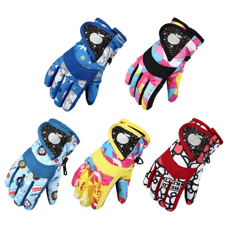 Zimowe ciepłe snowboardowe rękawice narciarskie dziecięce dziecięce śniegowe rękawice wodoodporne narciarskie oddychające powietrze M/L