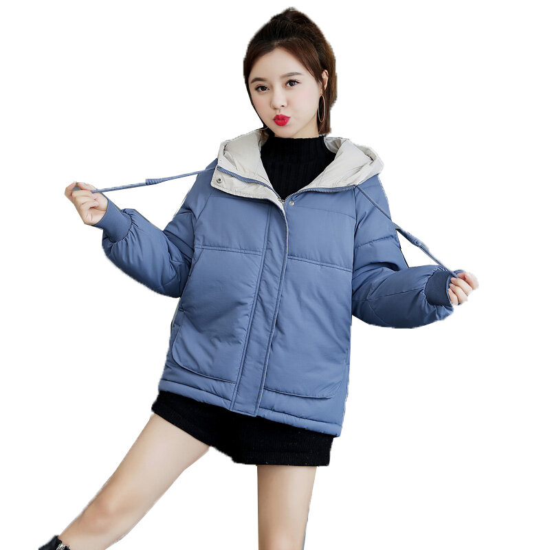 2024 Nieuwe Herfst Winterjas Dames Katoenen Jas Mode Koreaanse Versie Losse Capuchon Dons Katoenen Jassen Parka 'S Sneeuw Outfit