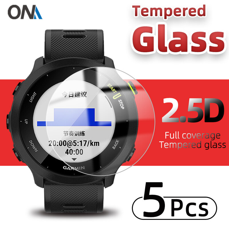 Protección de vidrio templado para Garmin Forerunner 158 55, Protector de pantalla para Garmin 158 55, película de vidrio Protector HD para reloj inteligente
