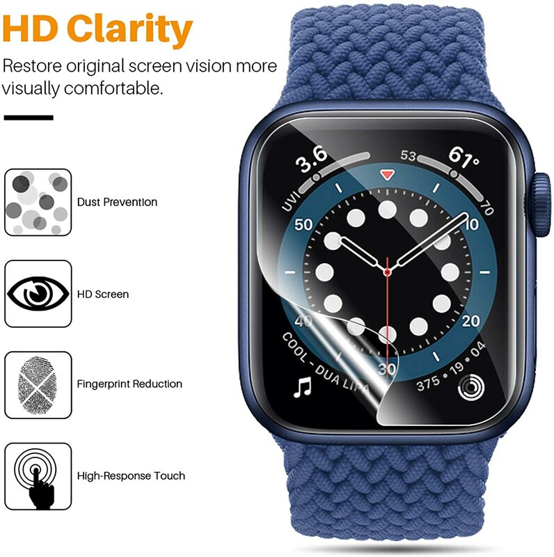 Película HD para Apple Watch, Protector de pantalla de 44mm, 40mm, 42mm y 38mm, accesorios para iWatch series 3, 4, 5, 6 se