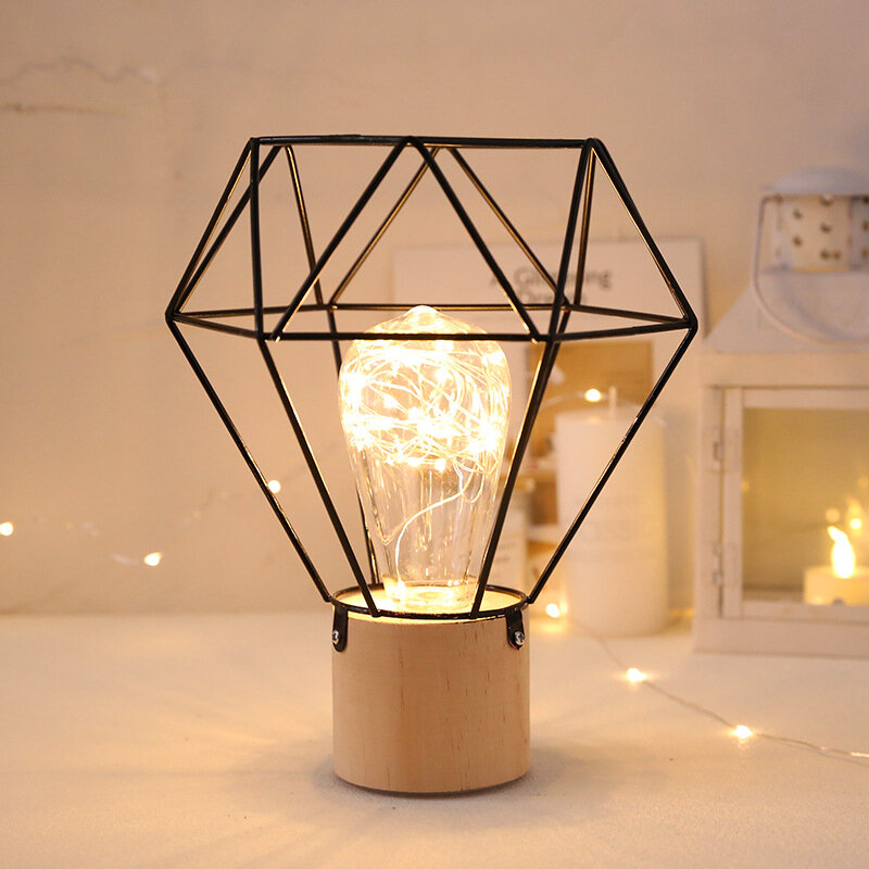 Nordic modern INS minimalist copper wire iron lamp decoration bedroom girl heart background gift decoration table lamp