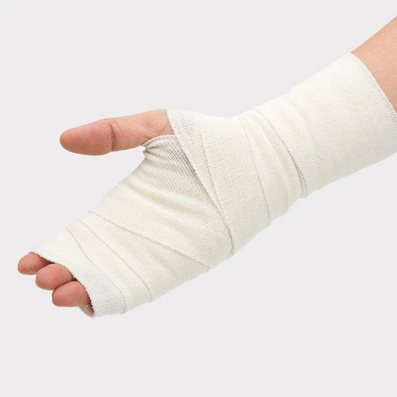 5 rolos 7.5/10/15cm não-autoadesivo algodão médico elástico bandagem hemostatic ferida vestir esportes proteger a atadura do músculo