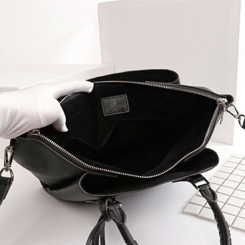 Luxury women's shoulder bag brand design carved leather large-capacity handbag women's bag messenger bag