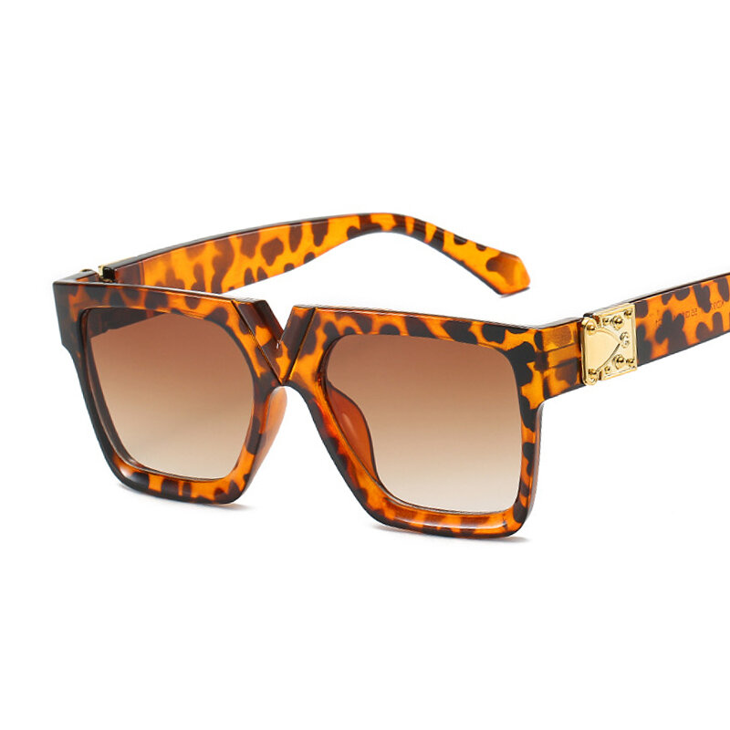 V occhiali da sole rettangolari da donna occhiali da sole firmati di marca retrò quadrati Vintage Zonnebril Dames lenti Decorative