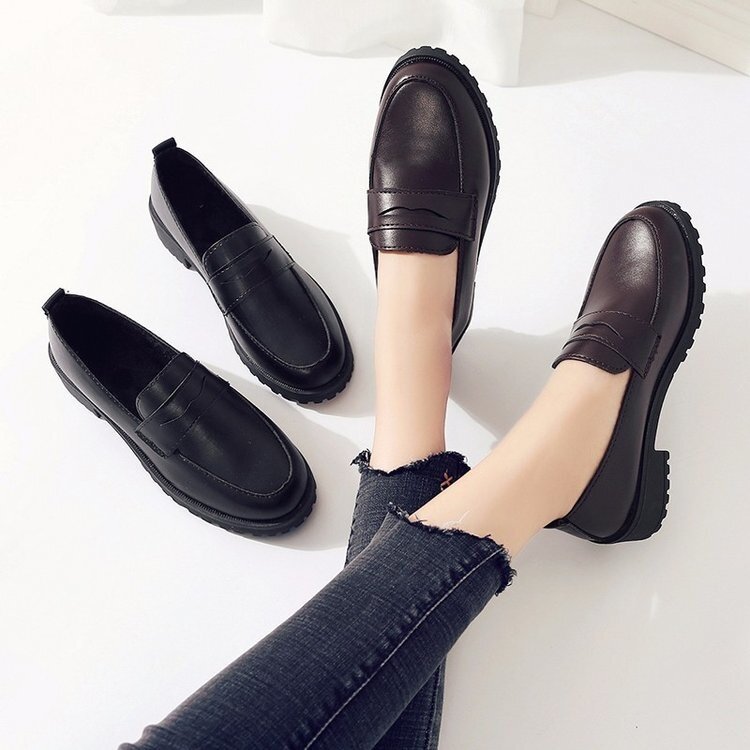 Sepatu Seragam Siswa Sekolah Jepang Uwabaki JK Gesper Ujung Bundar Sepatu Cosplay Lolita Wanita Perempuan Sepatu Lolita Manis