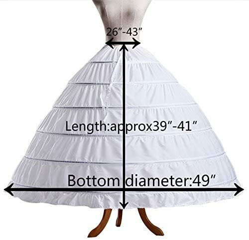 Rok Crinoline Hoop wanita, rok selop lantai panjang Underskirt untuk gaun pesta gaun pernikahan
