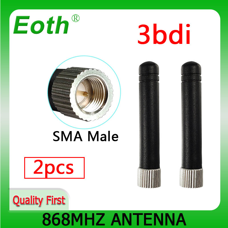 EOTH-antena 3dbi sma macho de 868mhz, antena lora pbx iot, módulo lorawan, receptor de señal, alta ganancia, 2 piezas, 915mhz
