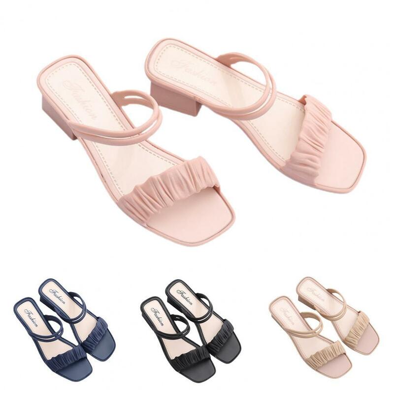 2021 letnie klapki damskie podwójnego zastosowania na wysokich obcasach koreański Fashion Square z wystającym palcem sandały damskie damskie sandały i kapcie