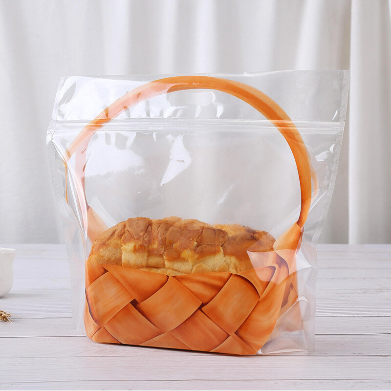 Sacolas de comida pão torrado com janela luz led 50 peças, sacos plásticos para festa de casamento
