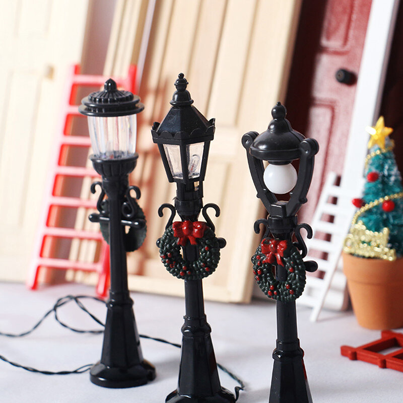 1/12 Dollhouse Miniature Christmas Park Street Lamp Doll Streetlight Decor Toy Home Decor Accessories