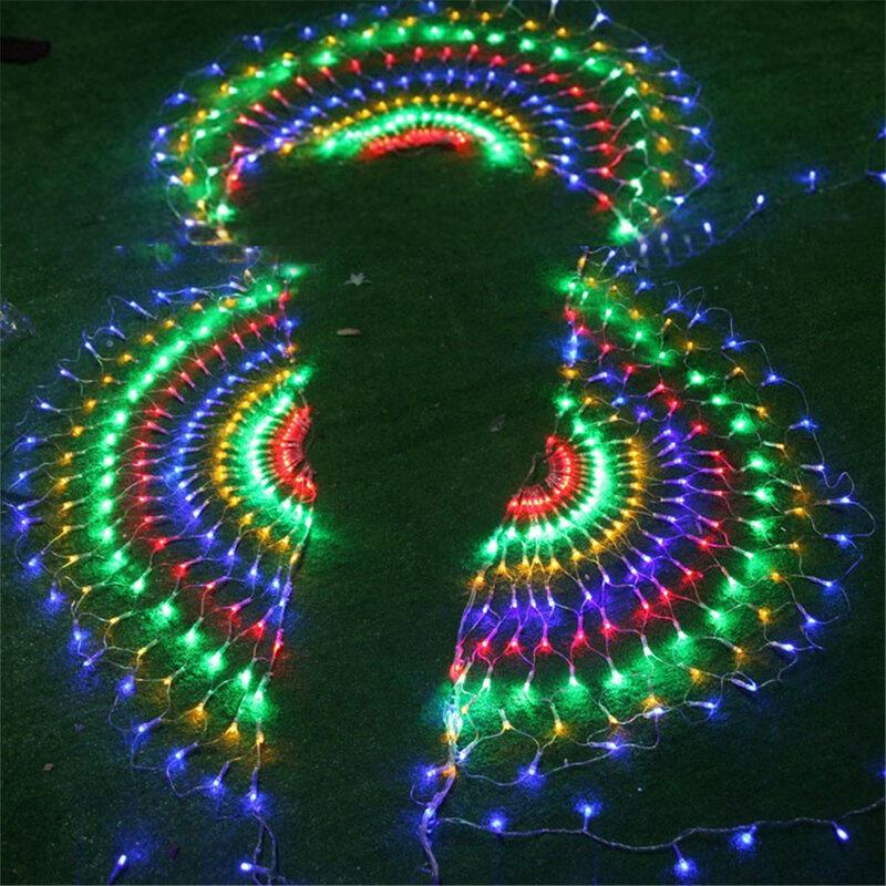 Christmas Mesh Net Fairy String Light Outdoor Curtain Icicle Fairy Decoration Holiday Lighting 404LED 3Meter Peacock AC110V 220