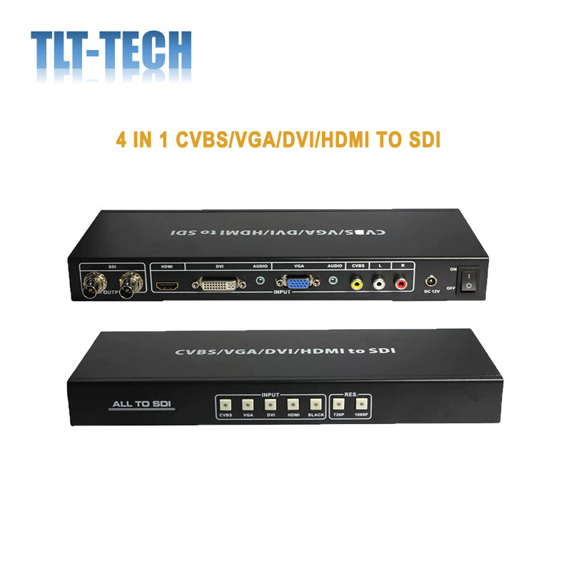 4 Trong 1 VGA/AV/DVI/HDMI Sang SDI CVBS Để SDI Hỗ Trợ 3G-SDI Cho Phát Sóng