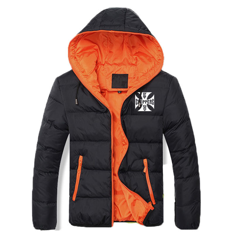 Vestuário de algodão de inverno acolchoado parka costa oeste logotipo impressão jaqueta de inverno dos homens 2021 alta qualidade harajuku com capuz