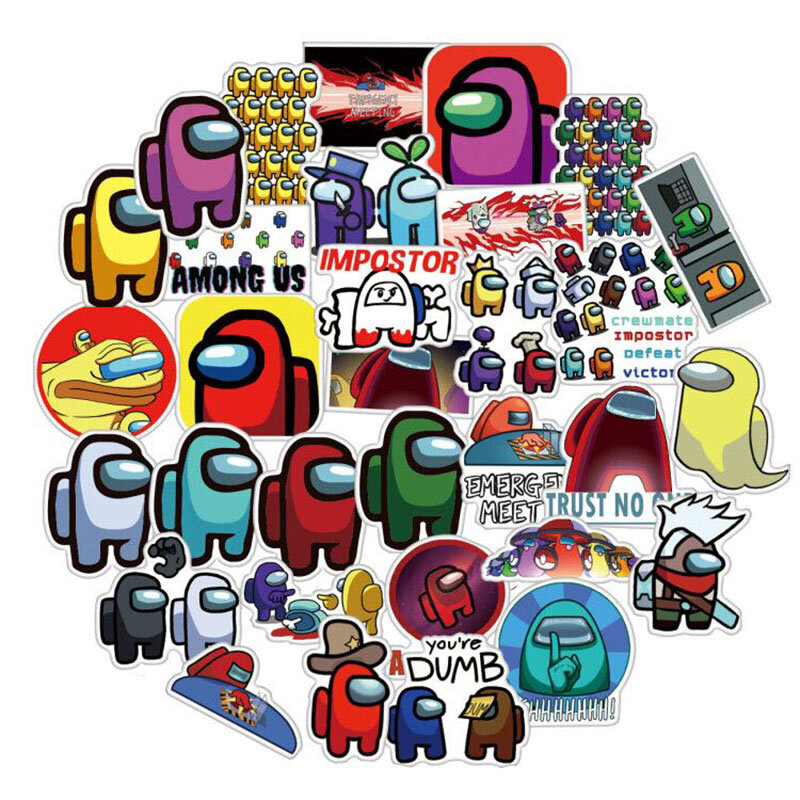 10/30/50PCS  Among Us Hot Game Stickers For Skateboard Fridge Guitar Laptop Motorcycle Travel Luggage Cartoon Stickers