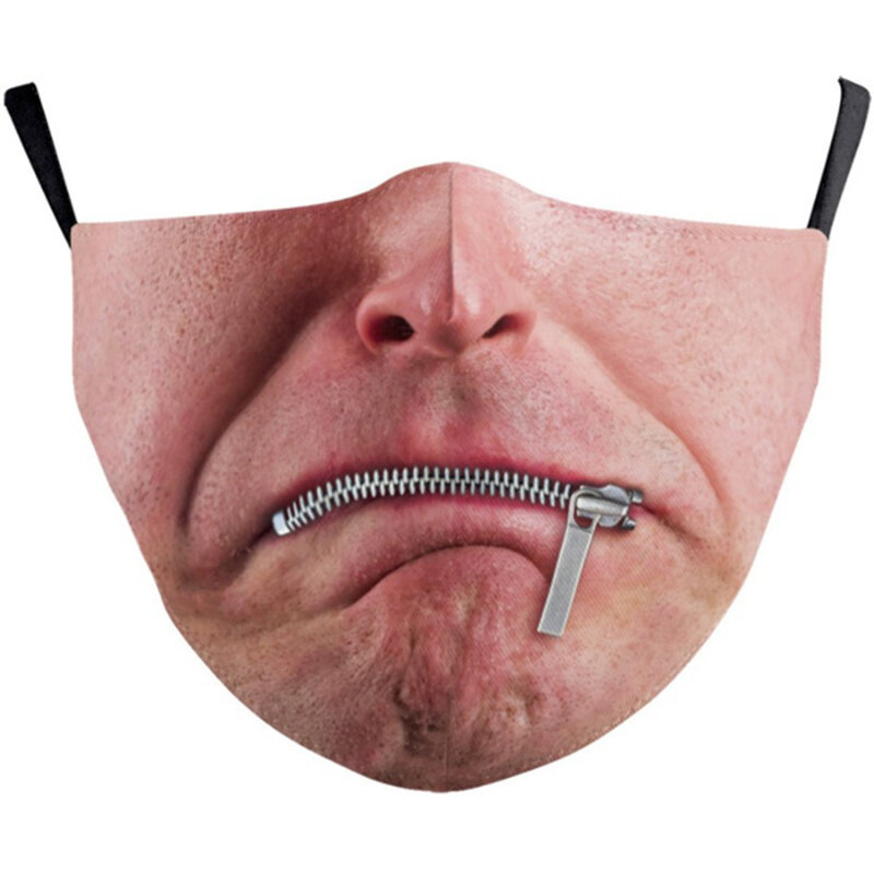 Nuovi adulti maschere per la bocca comico stampato misto cotone espressioni facciali moda visiera maschera maschere facciali forniture di Halloween