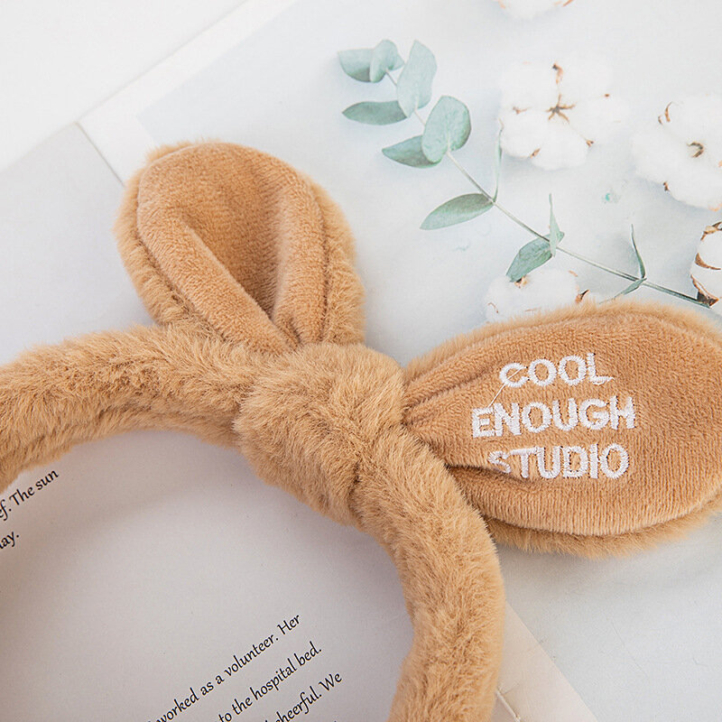 Fashion Girl's Fur Winter Ear Warmer Earmuffs Newest Nowknot Rabbit Ear Muffs Comfortable Foldable Letter Outdoor Headband Gift
