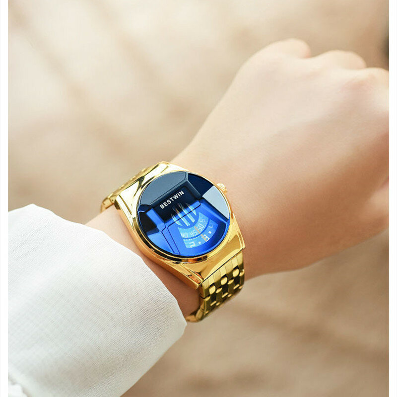 Новые парные часы для мужчин и женщин, модные синие женские часы, спортивный дизайн автомобиля, водонепроницаемые кварцевые часы для студентов