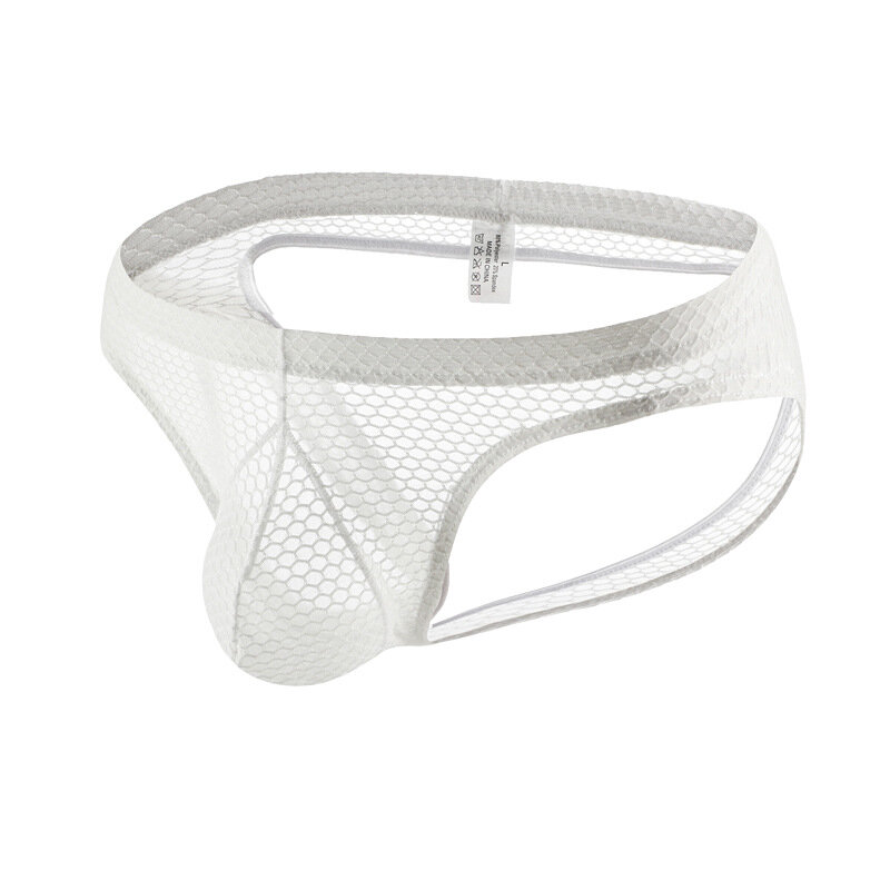 CLEVER-MENMODE حزام رياضي ثونغ G سلسلة مثير الرجال الملابس الداخلية شبكة سراويل داخلية جوفاء عارية الذراعين انظر من خلال Ropa الداخلية