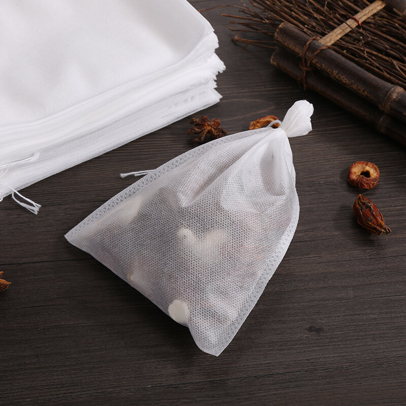 Bustine di tè usa e getta 100 pezzi bustine filtro per infusore di tè con sigillo di guarigione stringa, filtro per spezie in tessuto Non tessuto per uso alimentare bustine di tè