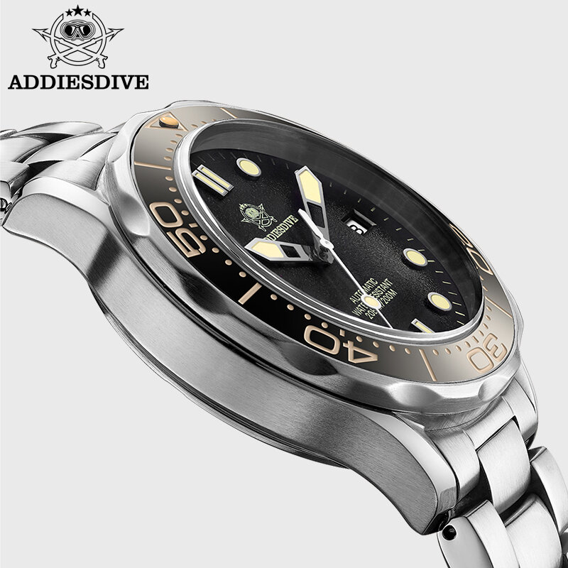 ADDIESDIVE-relógios impermeáveis para homens, C3, super luminoso, safira cristal, relógio mecânico automático, 200m, NH35