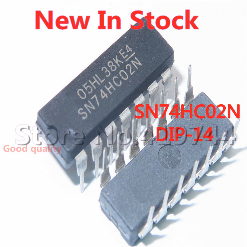 5PCS/LOT SN74HC02N 74HC02 DIP-14 chip 2 input four NOR gate  In Stock NEW original IC