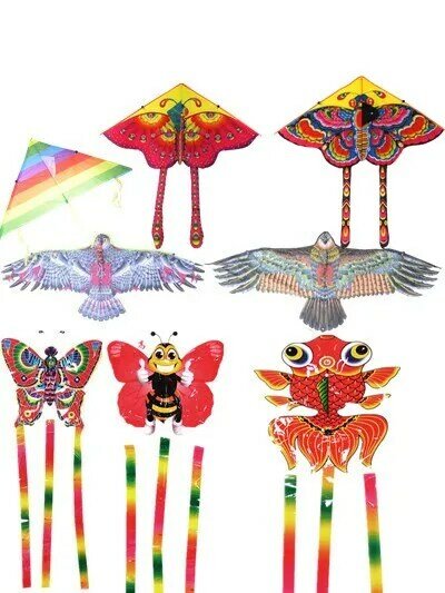 Águia kite abelha goldfish, borboleta, kites infantis voadores, meia-vento, brinquedos de jardim para crianças ao ar livre, presente