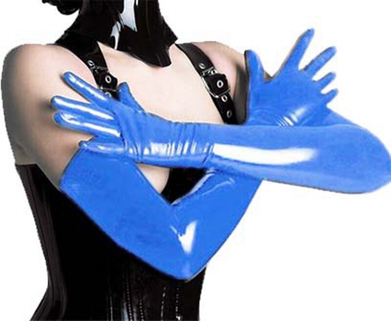 Lakleer Punk Handschoenen Glanzende Lange Handschoen Erotische Vrouwen Clubkleding Cosplay Kostuums Accessoire