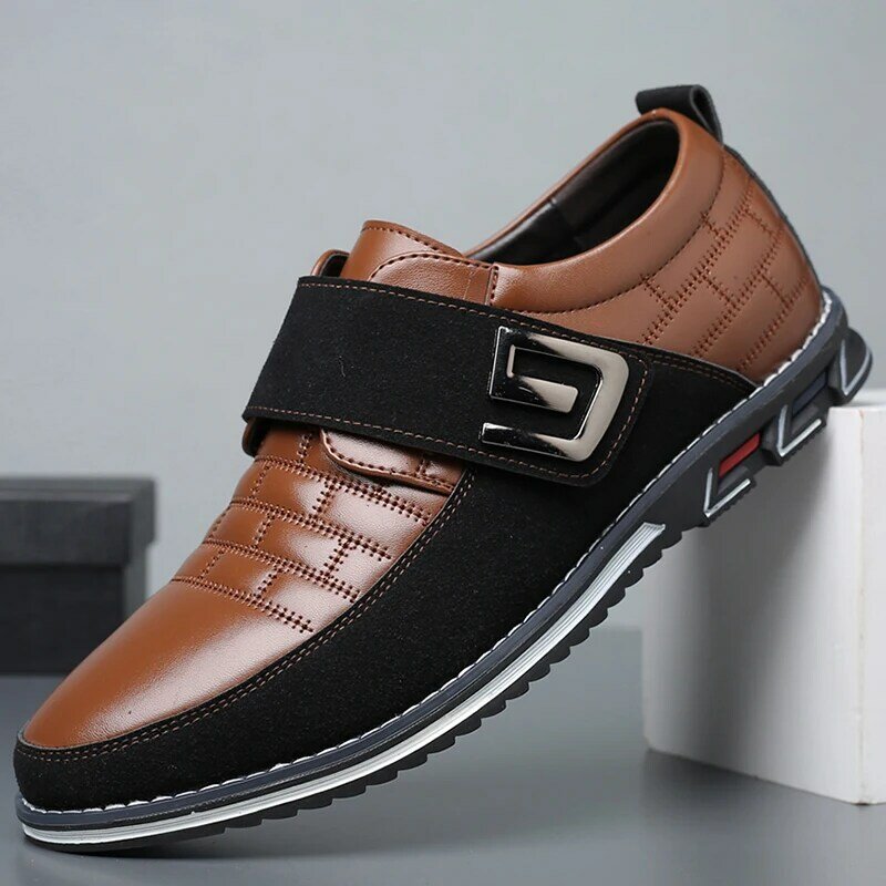 Zapatos informales de cuero para hombre, calzado transpirable de negocios, color negro, gran oferta, alta calidad, talla grande