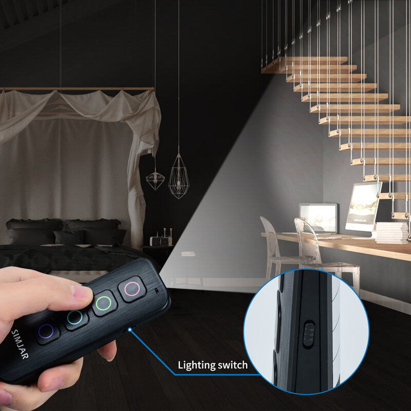 Key Finder with Flashlight, 1 RF Transmitter and 4 Rechargeable Receivers, 90dB Item Locator Tracker.