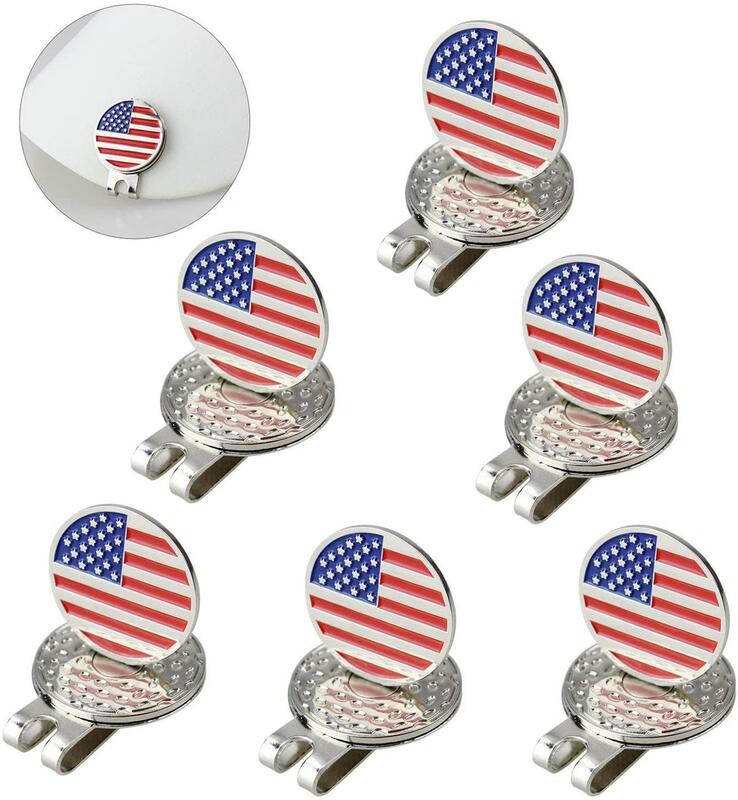 6pcs/Pack Golf Ball Marker Clip Silicone Ball Marker Holder with Magnetic Attach to Your Pocket Edge & Belt & Clothes Great Gift