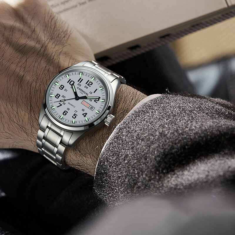 Zegarek świetlny mężczyźni 2020 karnawał męskie zegarki Top marka luksusowy wodoodporny sportowy zegarek kwarcowy zegarek z mechanizmem japońskim dla mężczyzn