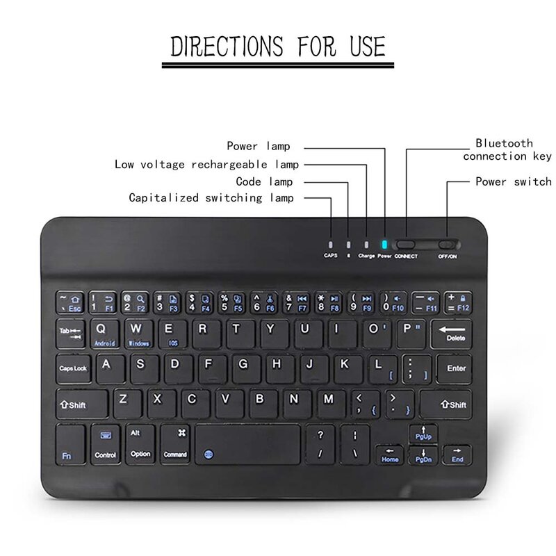 Generic Wireless Bluetooth Keyboard for Android/windows/Mac/Ios and Laptop Desktop PC Tablet (with Number Pad Full Size Design)