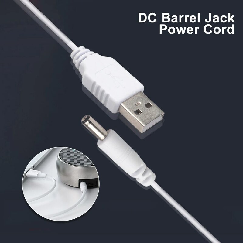 USB DC 3.5Mm Cáp Nguồn 5V Sạc Cáp Nòng Dây Đầu Nối Nhanh Cho HUB USB Quạt Đèn lỗ Tròn Adapter Sạc