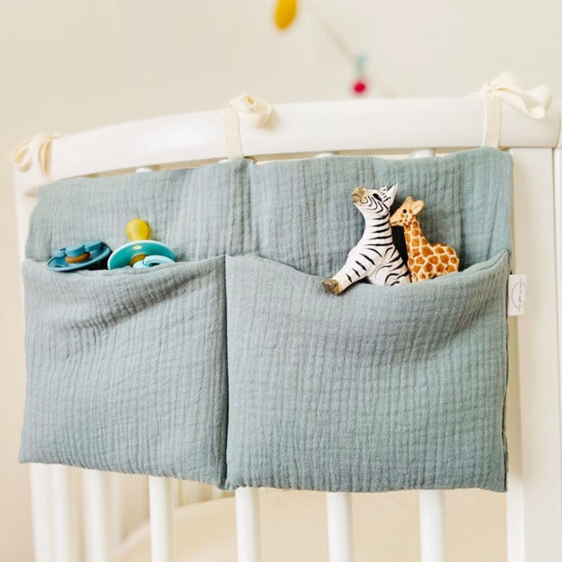ข้างเตียงเด็กกระเป๋าเด็ก Crib Organizer แขวนกระเป๋าสำหรับทารก Essentials Multi-Purpose ทารกแรกเกิดเตียงแขวนผ้าอ้อมของเล่นเนื้อเยื่อ