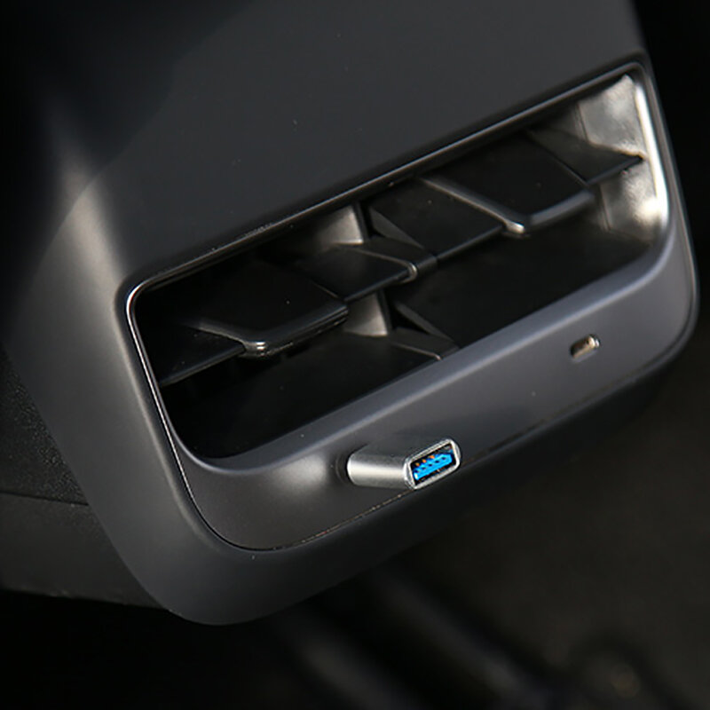 Adaptador USB 2020 tipo C para coche, convertidor de datos de carga para Tesla Model 3, cierre automático, bonito, 3,0
